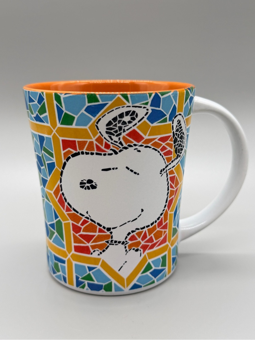 Gibson Peanuts Snoopy Mosaic Stained Glass Ceramic Mug 15oz
